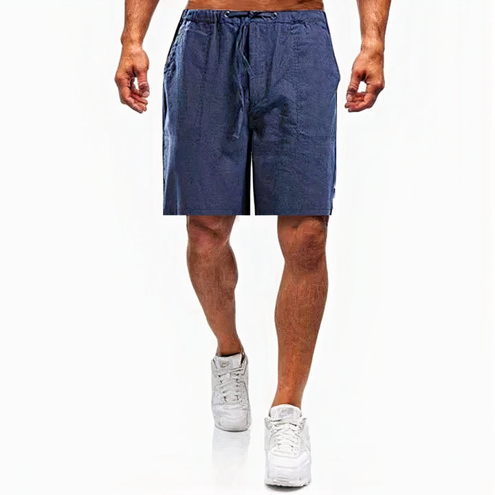 Casual linen shorts for men with a relaxed fit, ideal for summer days and warm-weather comfort.