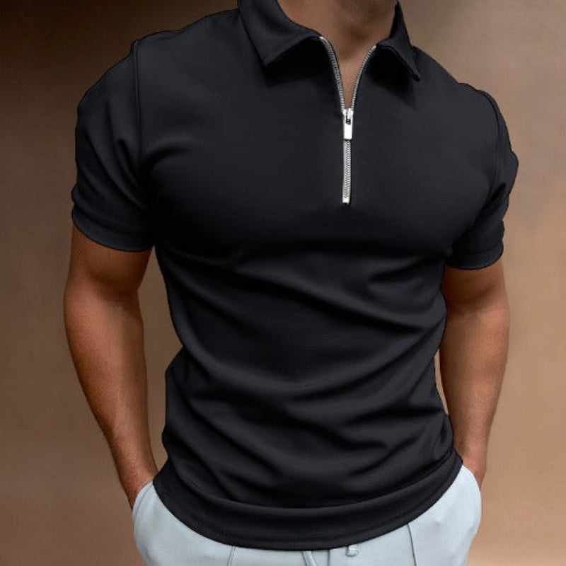 Casual men’s polo shirt with breathable fabric and classic design, perfect for summer comfort and style.