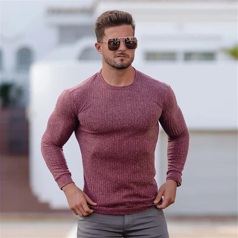 Men’s casual muscle fit shirt with a tailored design, breathable fabric, and versatile style for warm days and social occasions.