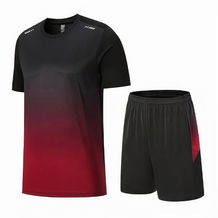 Casual sporty shirt and shorts set for men, perfect for summer activities and staying cool.