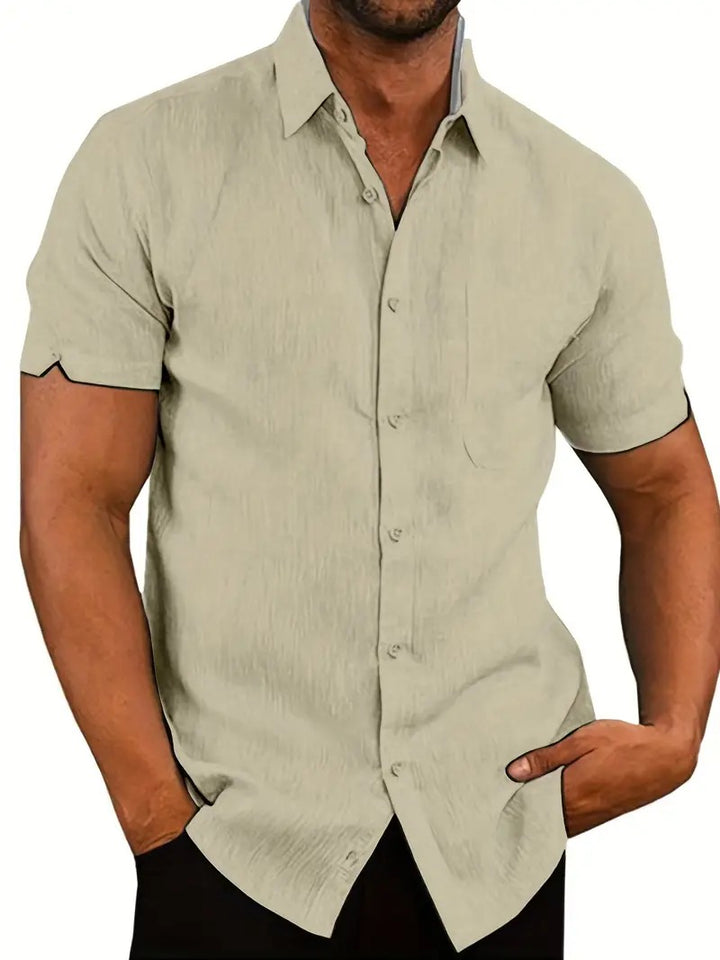 : Casual summer polo shirt with breathable fabric, relaxed fit, and versatile style, ideal for warm summer days.