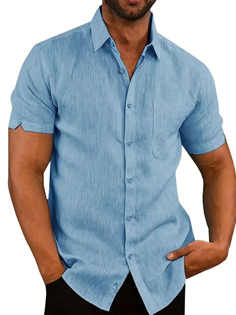 Casual summer polo shirt with breathable fabric, relaxed fit, and versatile style, ideal for warm summer days.