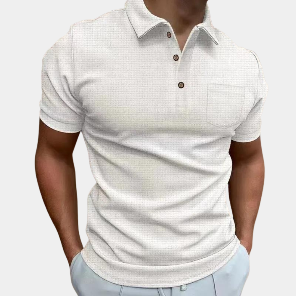 Casual summer polo shirt with breathable and lightweight fabric, perfect for staying comfortable and stylish on warm days.






