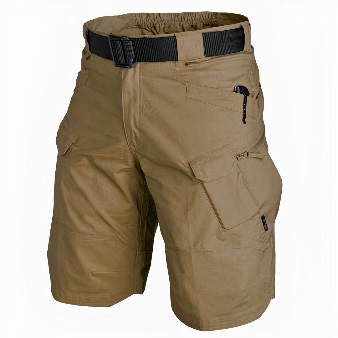 Casual tactical cargo shorts for men with secure pockets and lightweight fabric, ideal for summer activities and outdoor adventures.