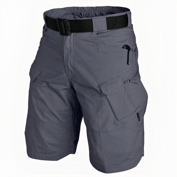 Casual tactical cargo shorts for men with secure pockets and lightweight fabric, ideal for summer activities and outdoor adventures.