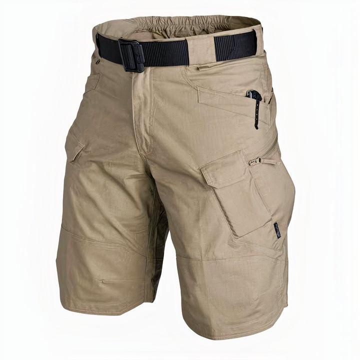 Casual tactical cargo shorts for men with secure pockets and lightweight fabric, ideal for summer activities and outdoor adventures.