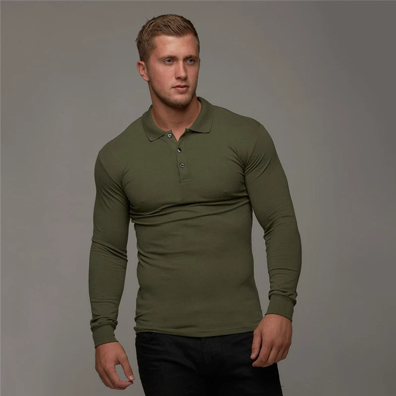 Chic muscle-fit long-sleeves shirt designed for a sleek, modern look and optimal comfort on warm days.