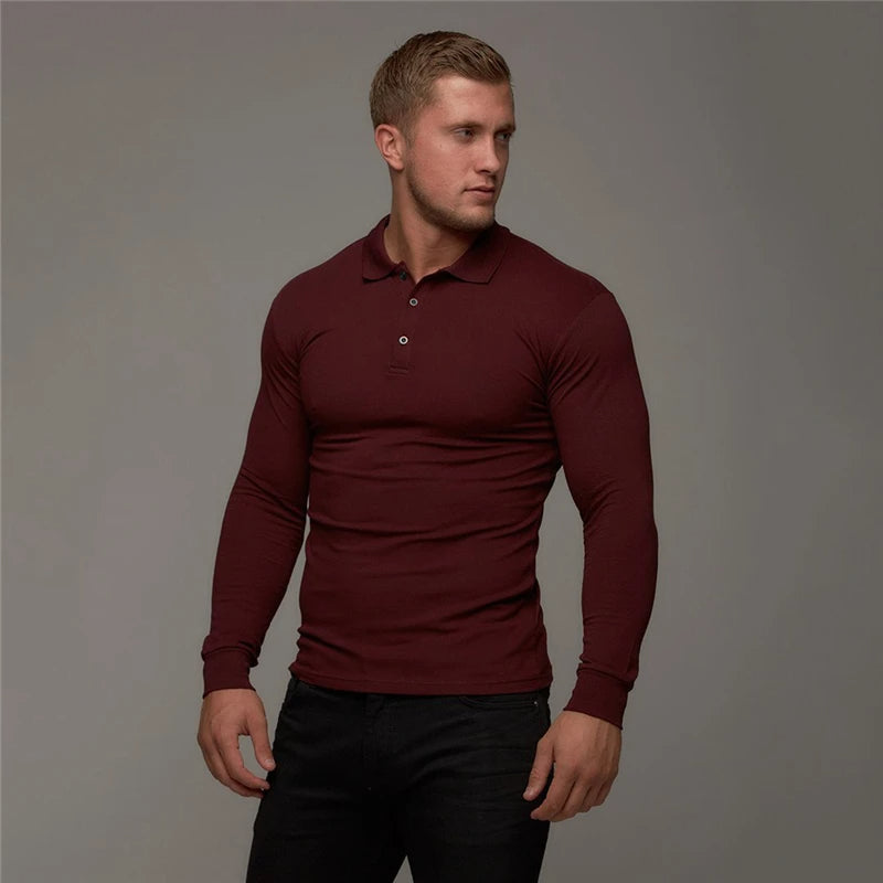 Chic muscle-fit long-sleeves shirt designed for a sleek, modern look and optimal comfort on warm days.