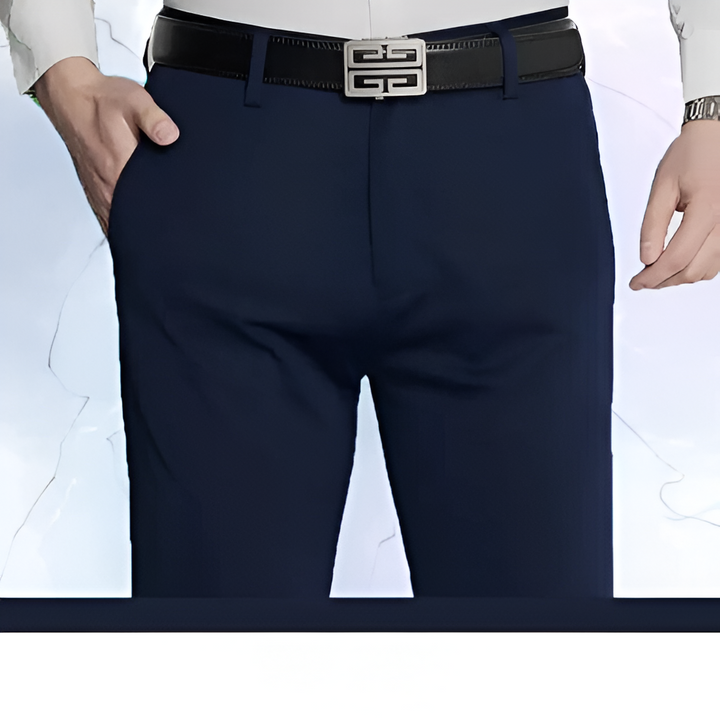 Classic high-waist business pants with a tailored fit, breathable fabric, and versatile design, perfect for professional and formal settings.






