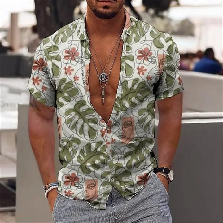 Classic muscle-fit men's shirt with a sleek, tailored design and stretchable fabric, ideal for showcasing a fit physique and perfect for summer days.






