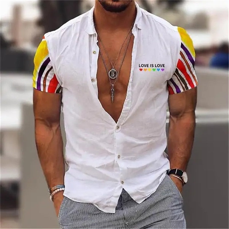 Classic muscle-fit men's shirt with a sleek, tailored design and stretchable fabric, ideal for showcasing a fit physique and perfect for summer days.






