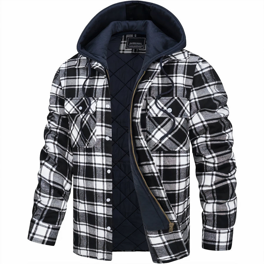 Classic plaid hooded jacket for autumn with a soft, breathable fabric and timeless design