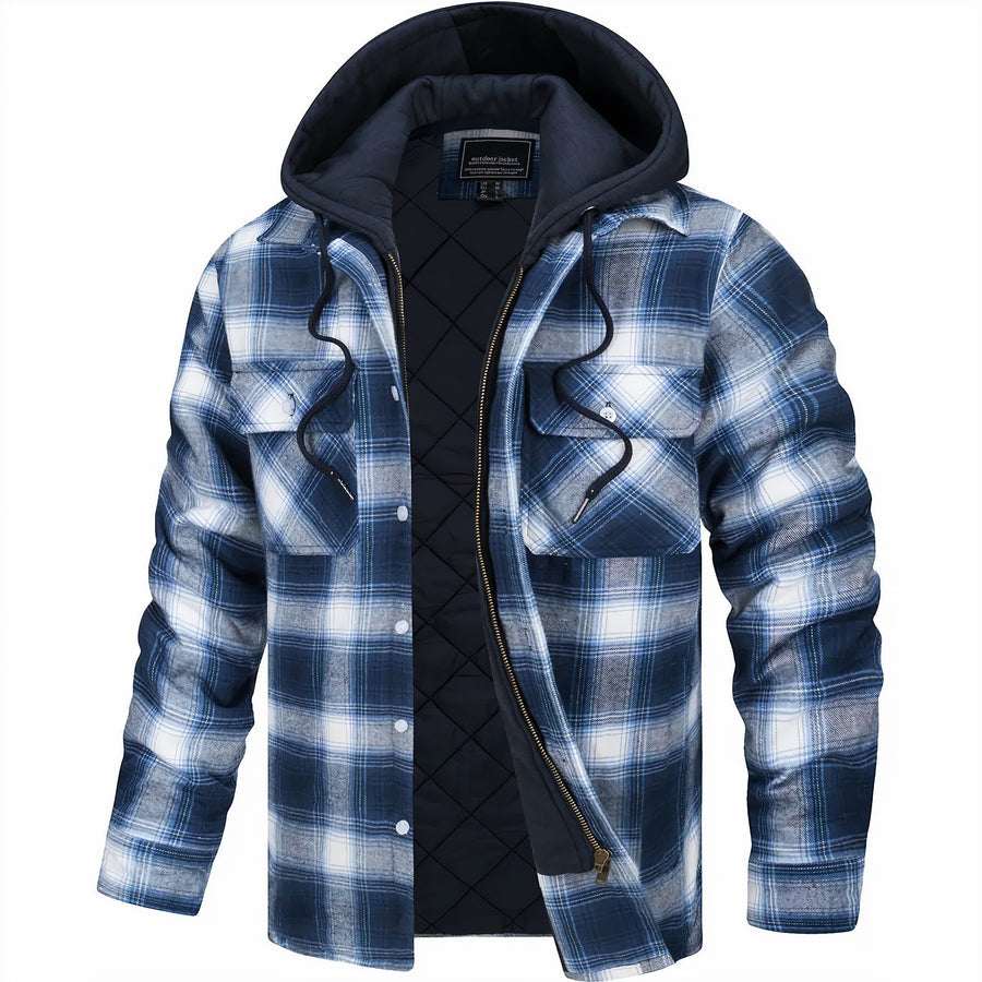 Classic plaid hooded jacket for autumn with a soft, breathable fabric and timeless design