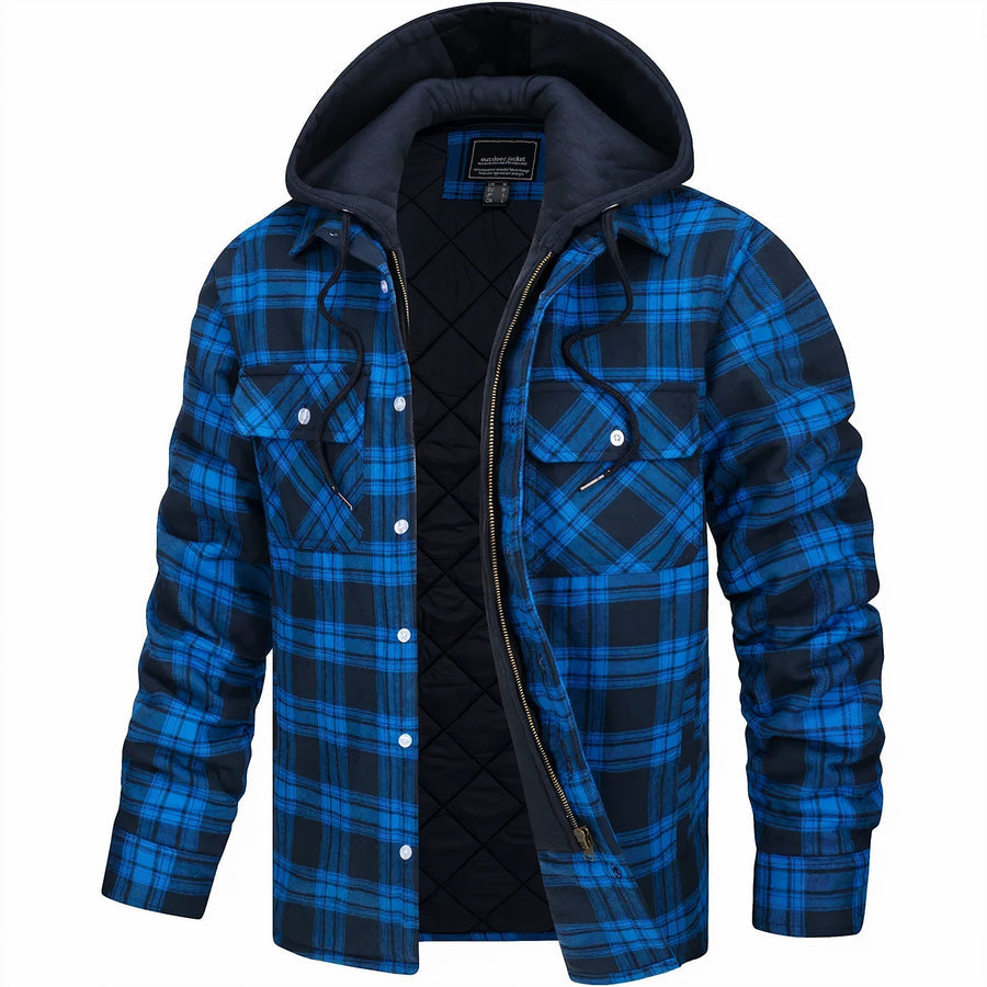 Classic plaid hooded jacket for autumn with a soft, breathable fabric and timeless design