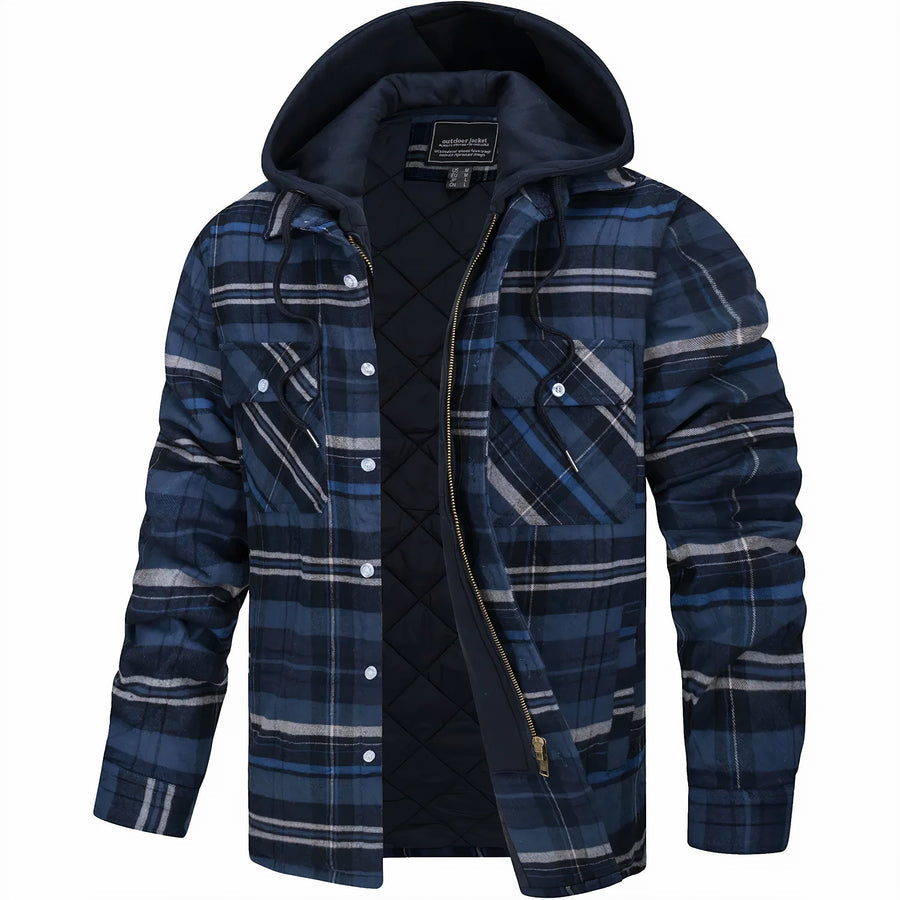 Classic plaid hooded jacket for autumn with a soft, breathable fabric and timeless design