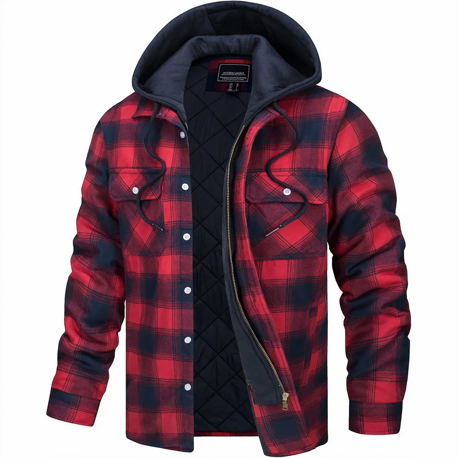 Classic plaid hooded jacket for autumn with a soft, breathable fabric and timeless design