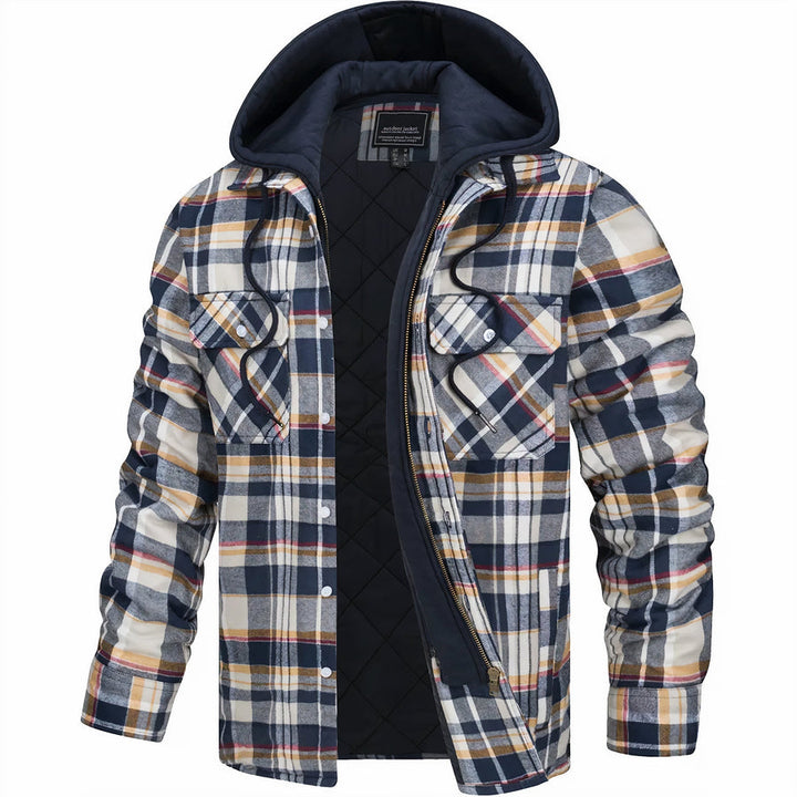 Classic plaid hooded jacket for autumn with a soft, breathable fabric and timeless design