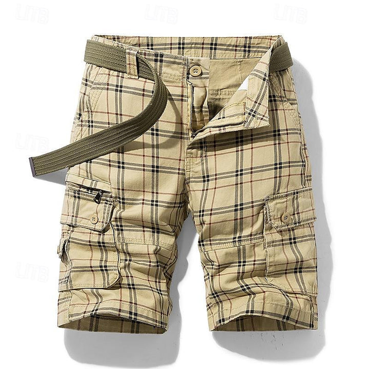 Classic plaid outdoor shorts with a tailored fit, breathable fabric, and durable design, perfect for summer adventures and casual outdoor activities.






