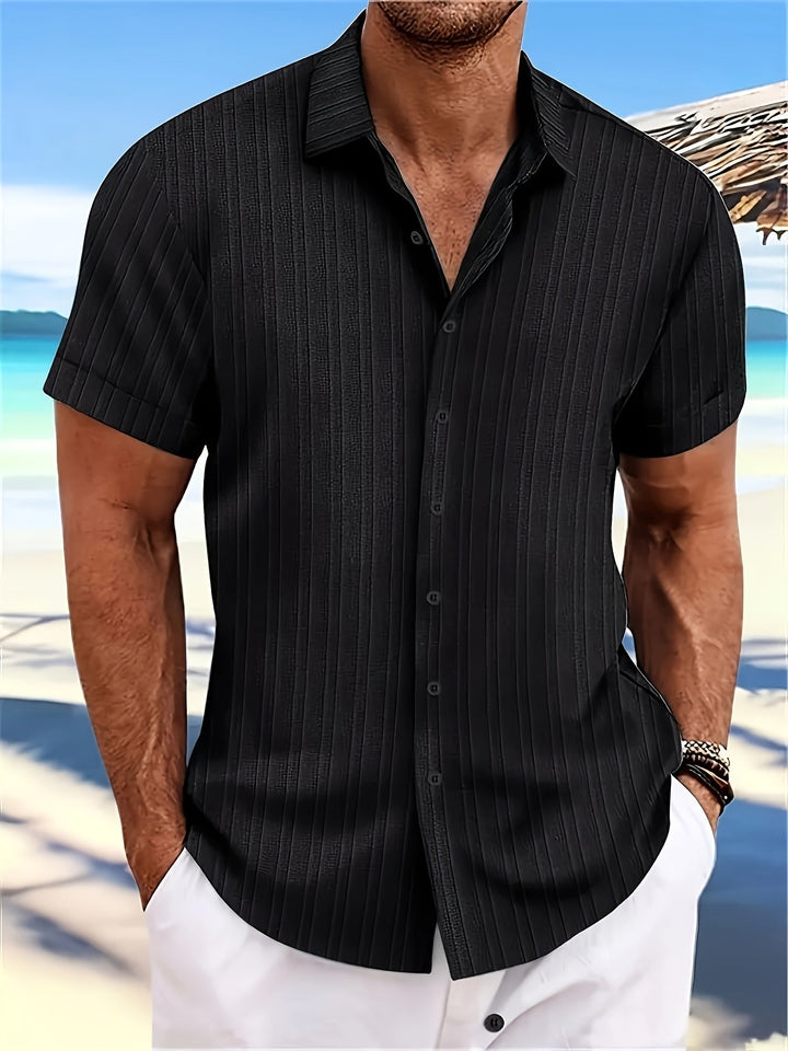 Timeless short-sleeved shirt for men, offering comfort and style for summer days.