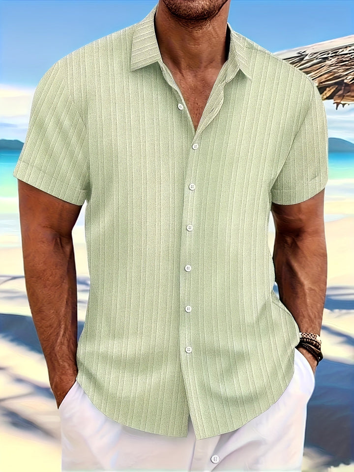 Timeless short-sleeved shirt for men, offering comfort and style for summer days.