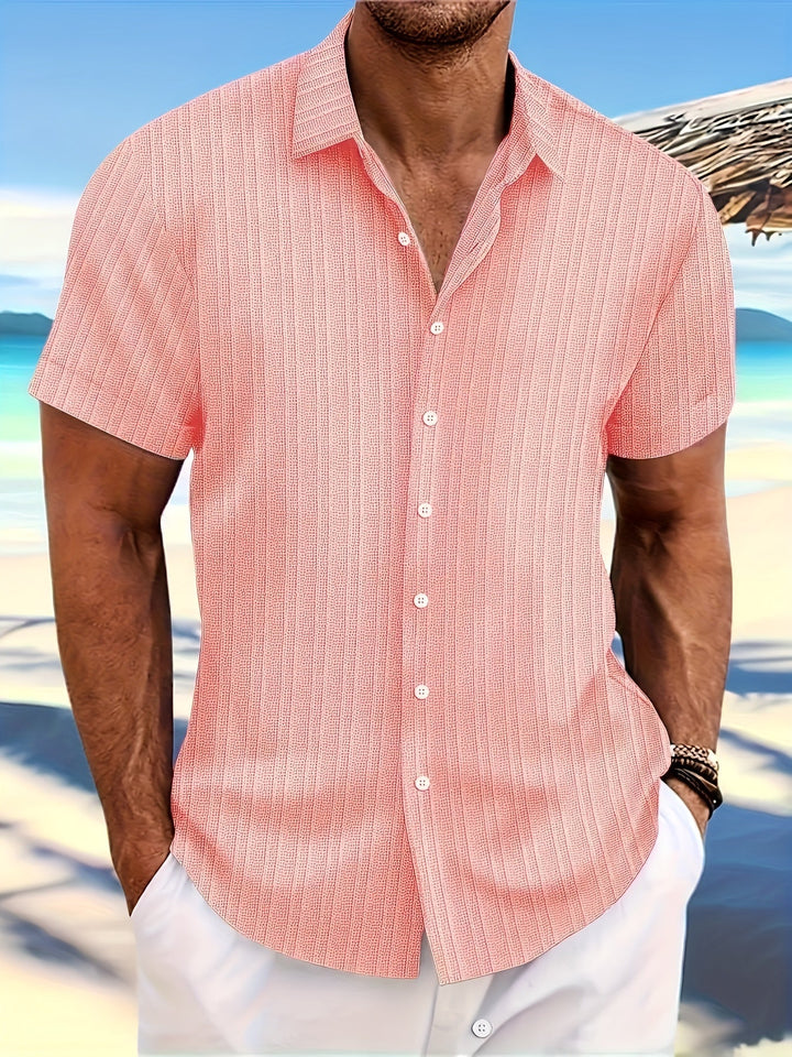 Timeless short-sleeved shirt for men, offering comfort and style for summer days.