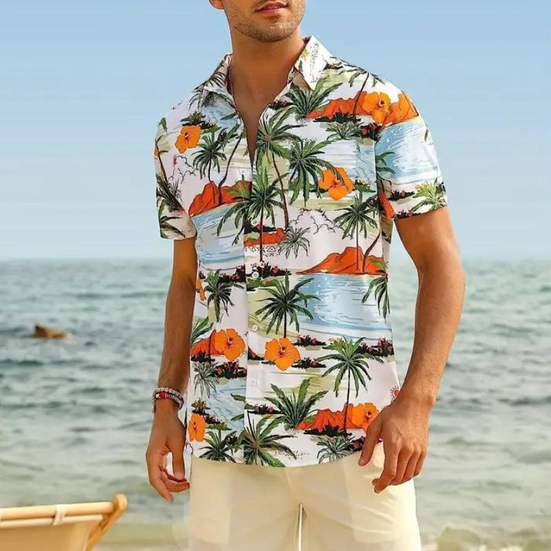 Comfortable and breathable beach shirt, perfect for a stylish summer look.






