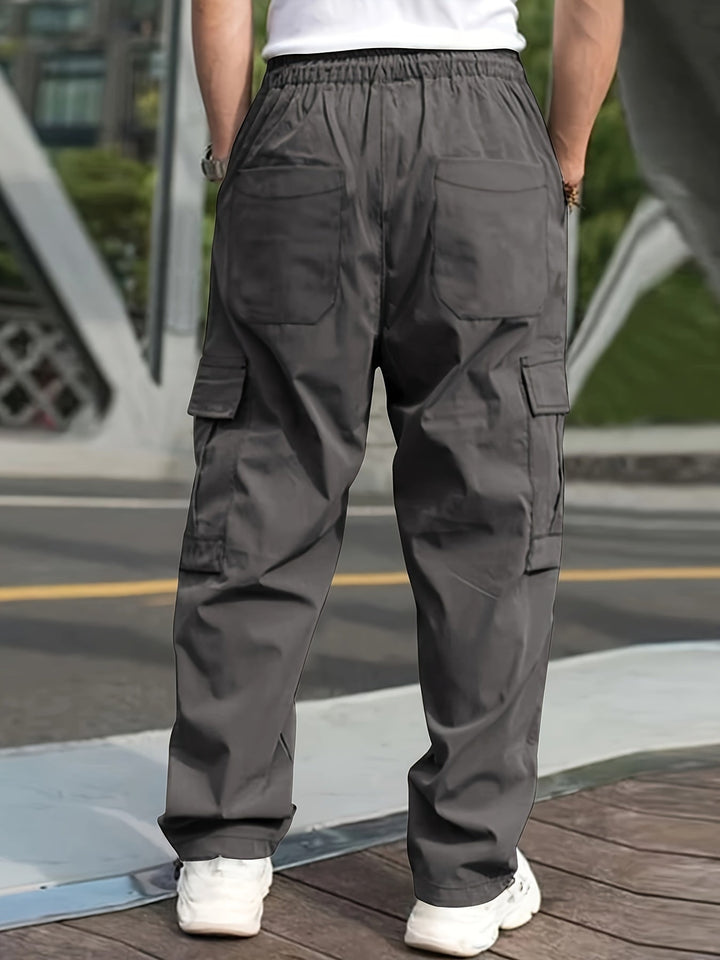 Comfortable cargo pants for men with spacious pockets and breathable fabric, perfect for summer days and casual outings.







