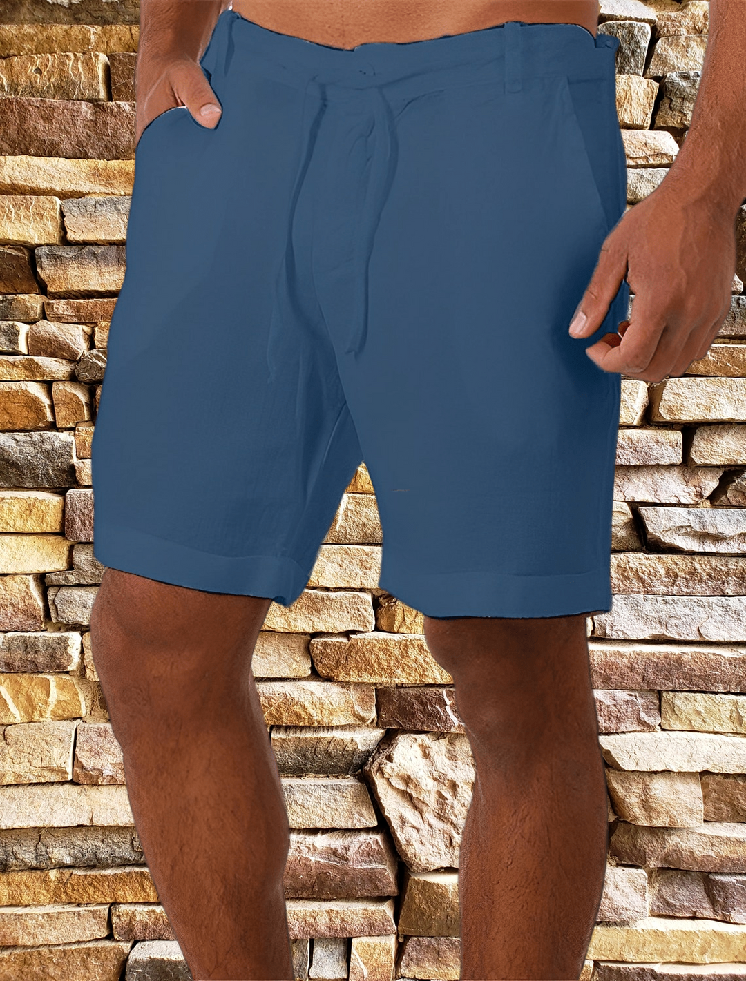 Comfortable linen shorts with breathable fabric, lightweight design, adjustable waistband, and versatile style, perfect for summer days.