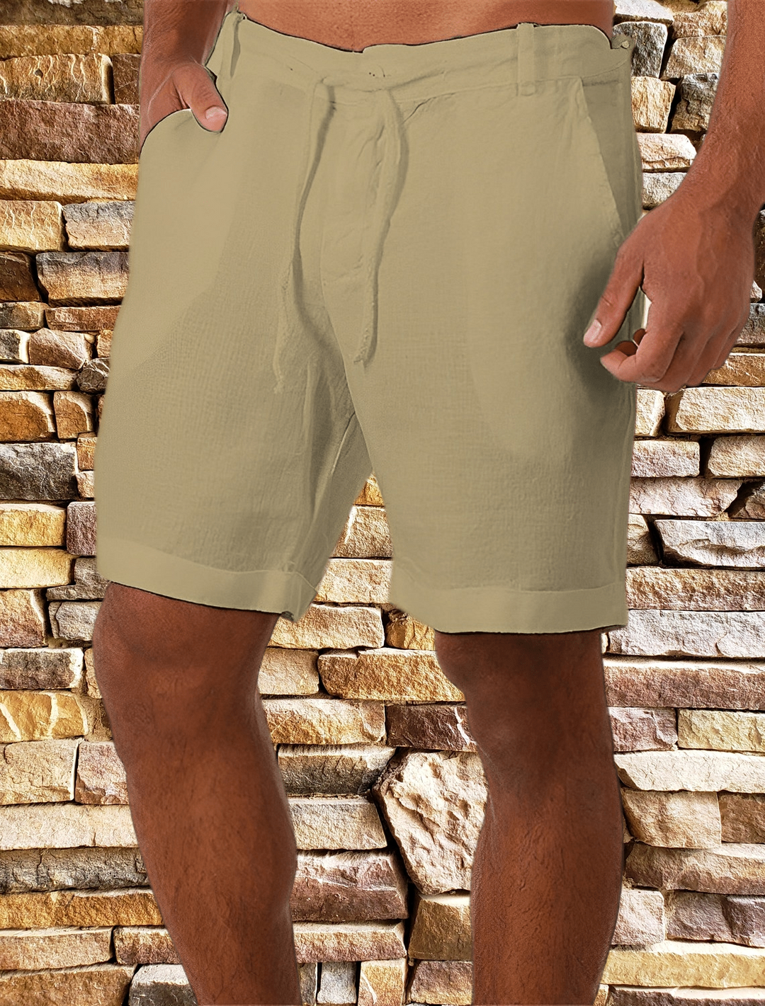 Comfortable linen shorts with breathable fabric, lightweight design, adjustable waistband, and versatile style, perfect for summer days.