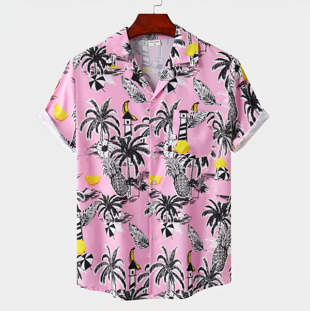 Comfy Hawaiian summer shirt for men with lightweight, breathable fabric, perfect for warm weather.