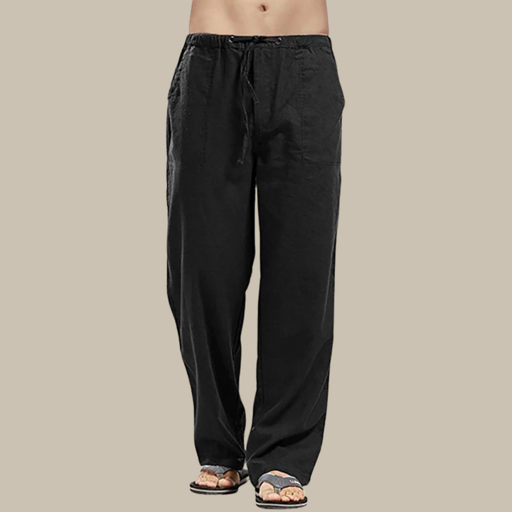 Lightweight and breathable linen beach pants for men, featuring a relaxed fit and versatile design for summer days.