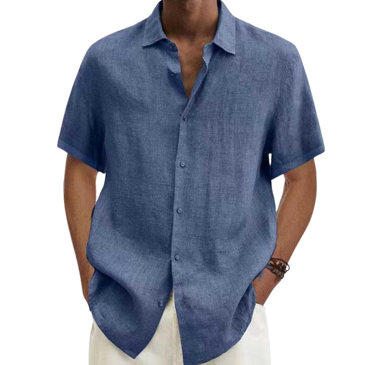 Comfy linen shirt for summer, featuring breathable fabric and a relaxed fit, ideal for warm days and stylish comfort.






