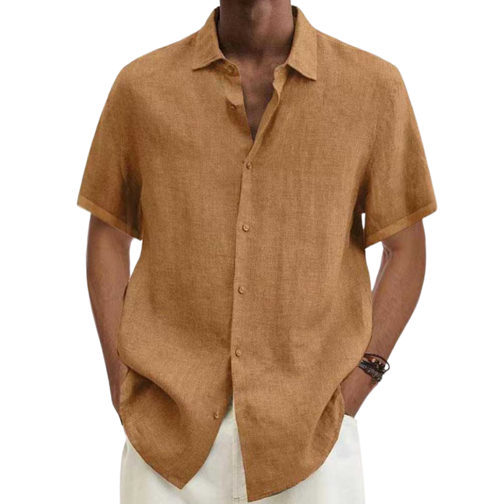 Comfy linen shirt for summer, featuring breathable fabric and a relaxed fit, ideal for warm days and stylish comfort.






