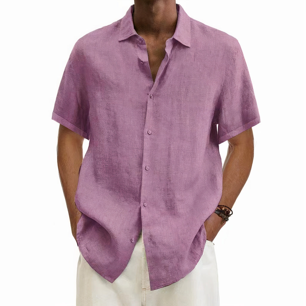 Comfy linen shirt for summer, featuring breathable fabric and a relaxed fit, ideal for warm days and stylish comfort.






