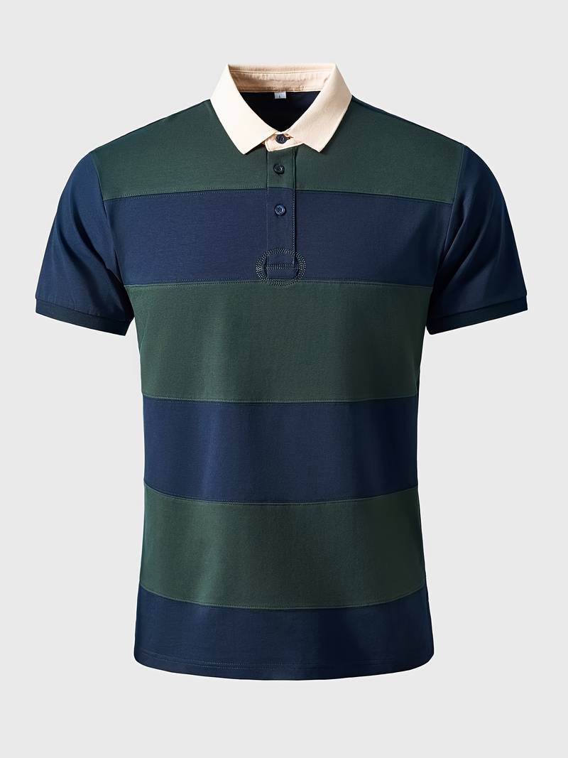 Men’s comfy nautical polo shirt with soft, breathable fabric and a timeless design, perfect for casual summer outings and warm-weather comfort.