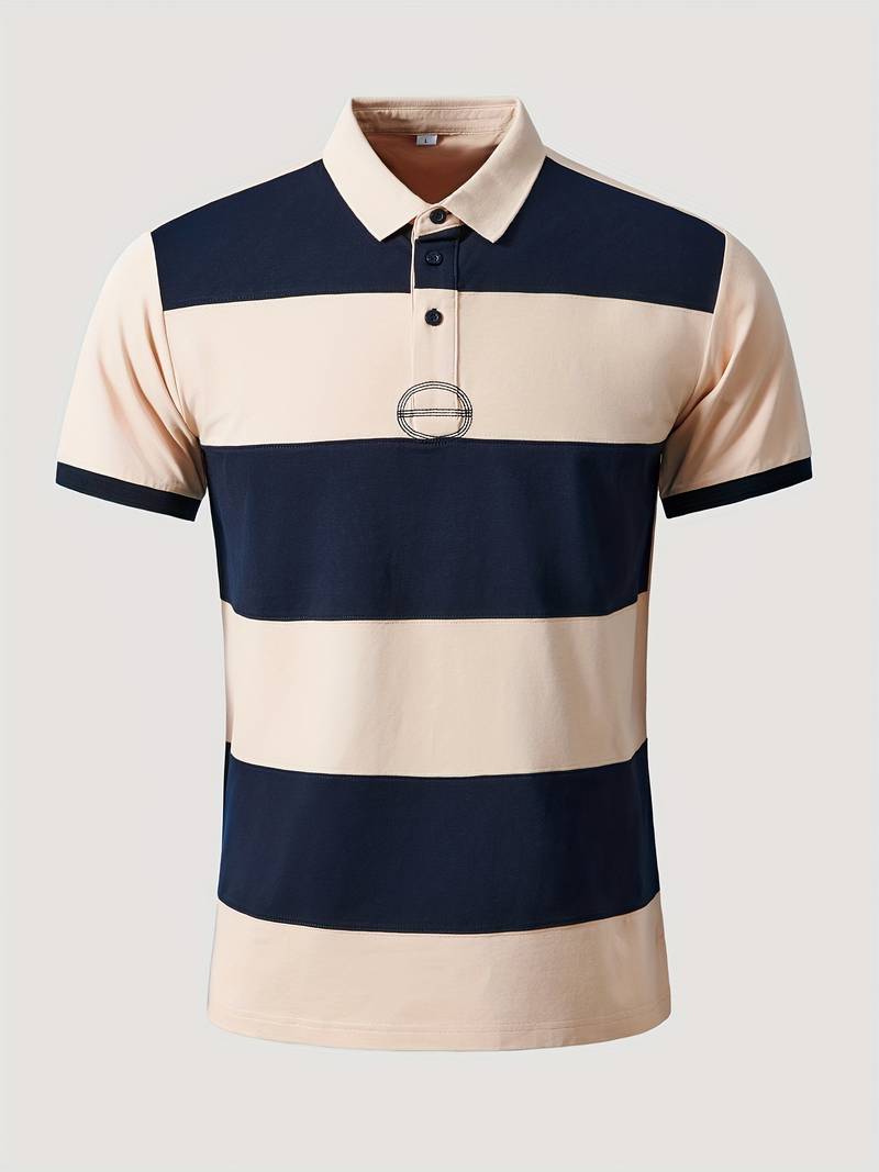 Men’s comfy nautical polo shirt with soft, breathable fabric and a timeless design, perfect for casual summer outings and warm-weather comfort.