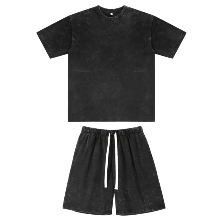 Comfy lounge set for men with shorts and shirt, featuring breathable fabric and a relaxed fit for stylish summer comfort.