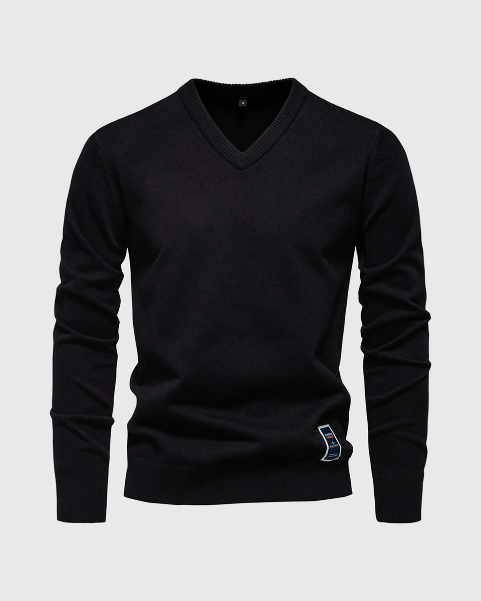 Soft and stylish men's V-neck sweater, perfect for layering and staying warm on autumn days.







