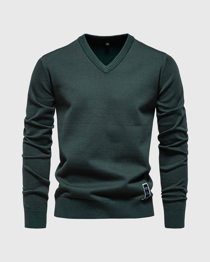 Soft and stylish men's V-neck sweater, perfect for layering and staying warm on autumn days.







