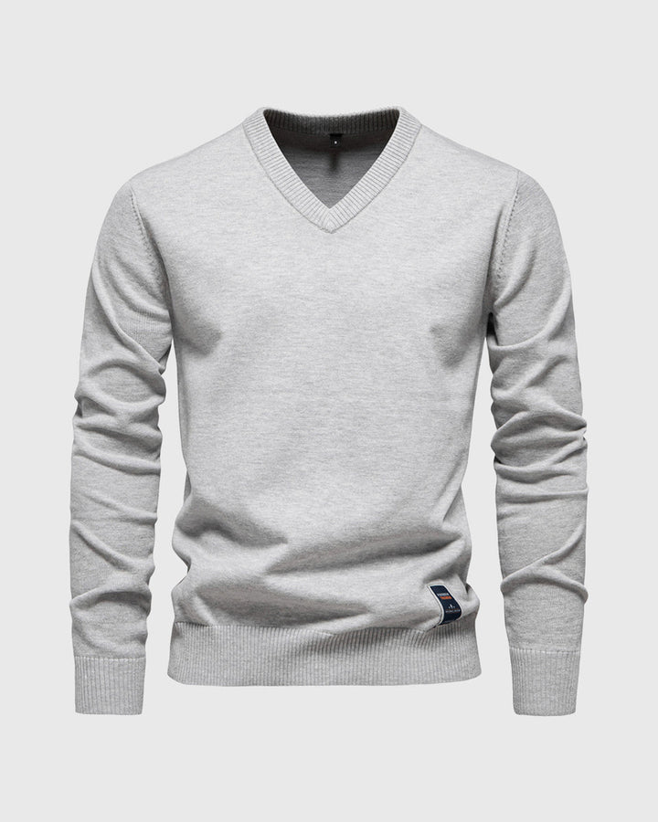 Soft and stylish men's V-neck sweater, perfect for layering and staying warm on autumn days.







