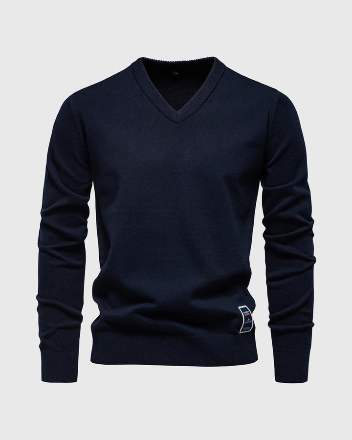 Soft and stylish men's V-neck sweater, perfect for layering and staying warm on autumn days.







