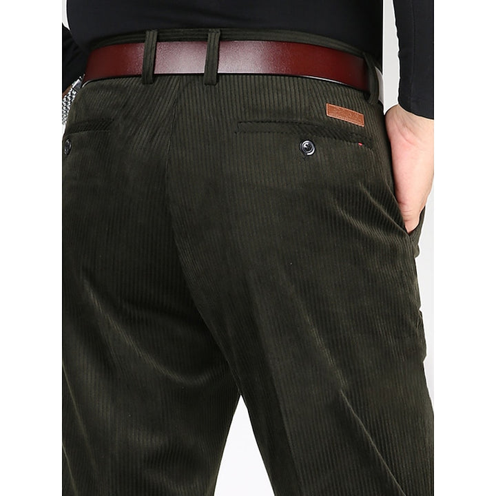 Elegant corduroy trousers with a timeless design, featuring soft breathable fabric for versatile wear.