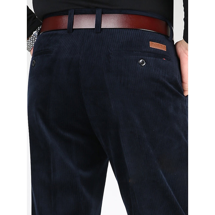 Elegant corduroy trousers with a timeless design, featuring soft breathable fabric for versatile wear.