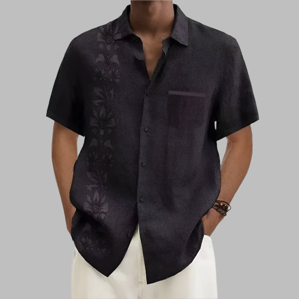  Stylish Hawaiian shirt for men, perfect for summer days, offering comfort and sophistication.






