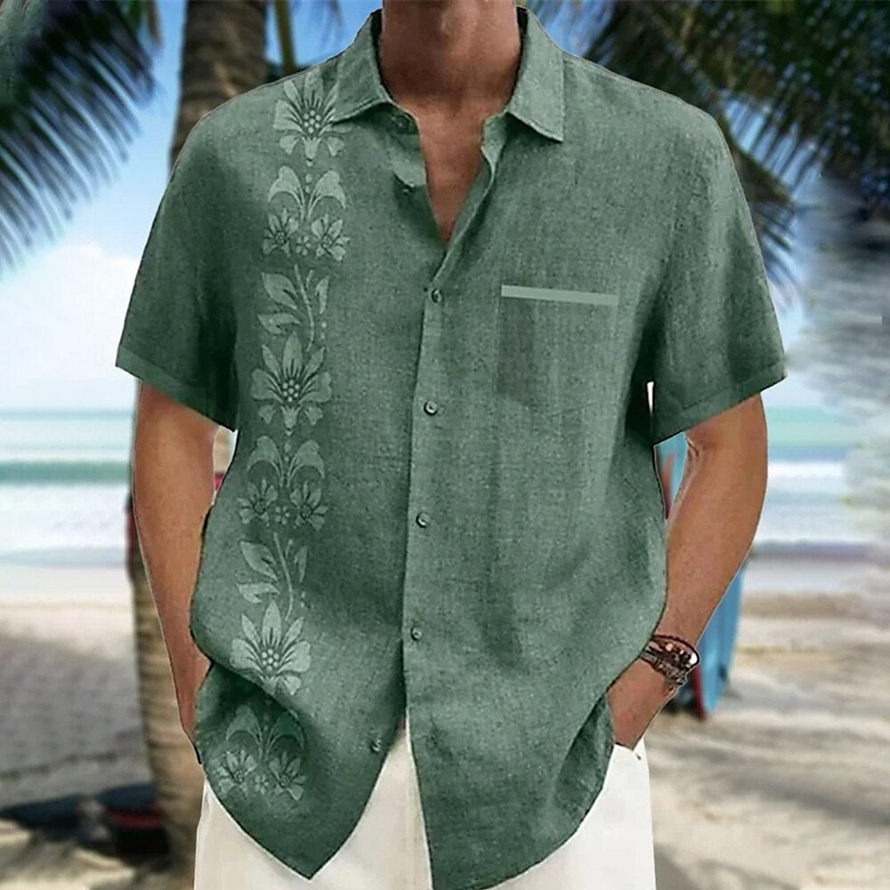  Stylish Hawaiian shirt for men, perfect for summer days, offering comfort and sophistication.






