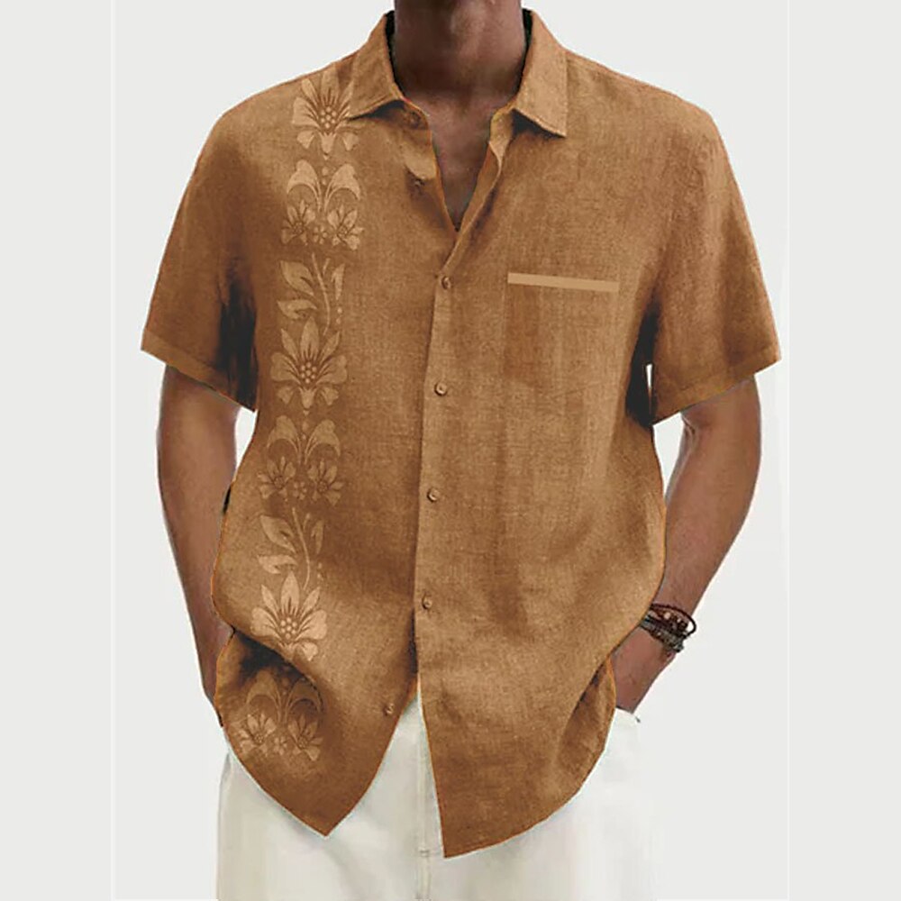  Stylish Hawaiian shirt for men, perfect for summer days, offering comfort and sophistication.






