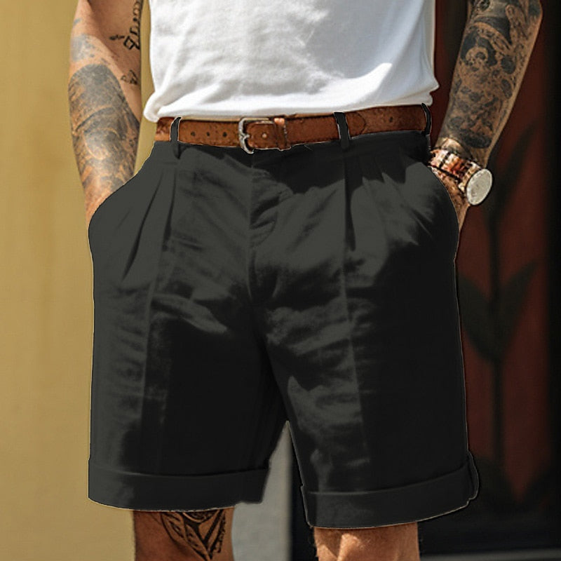 Elegant men's linen shorts with a tailored fit, breathable fabric, and lightweight design, perfect for casual and semi-formal summer occasions.






