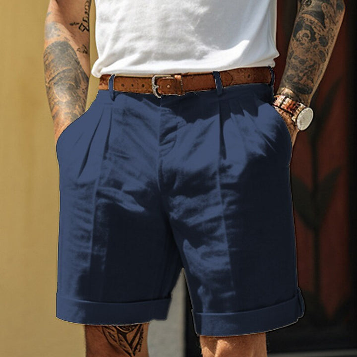 Elegant men's linen shorts with a tailored fit, breathable fabric, and lightweight design, perfect for casual and semi-formal summer occasions.






