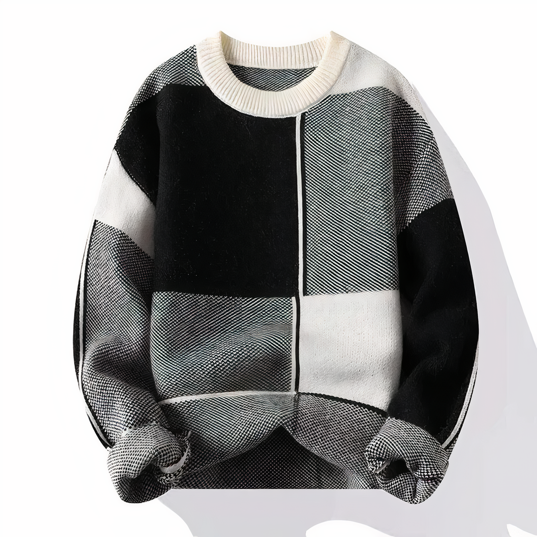 Fashionable men's knit sweater for autumn, featuring soft breathable fabric and a modern fit for effortless style.