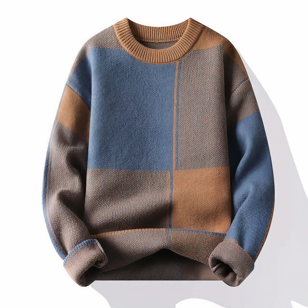 Fashionable men's knit sweater for autumn, featuring soft breathable fabric and a modern fit for effortless style.